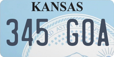 KS license plate 345GOA