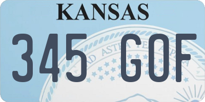 KS license plate 345GOF