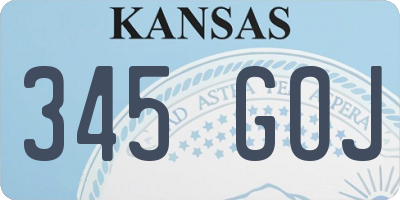 KS license plate 345GOJ