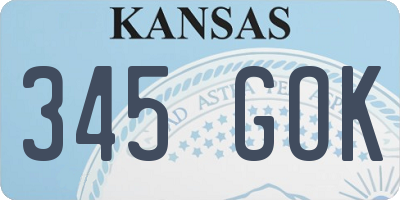 KS license plate 345GOK