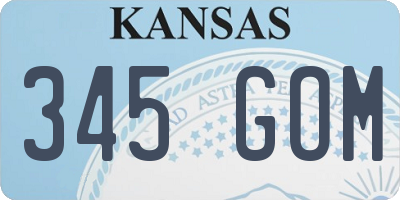 KS license plate 345GOM
