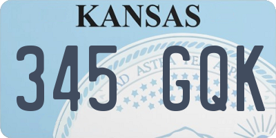 KS license plate 345GQK