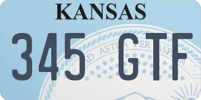KS license plate 345GTF
