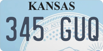 KS license plate 345GUQ