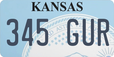 KS license plate 345GUR