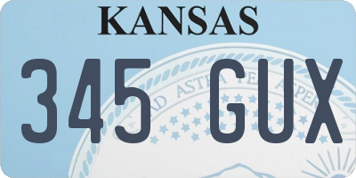 KS license plate 345GUX