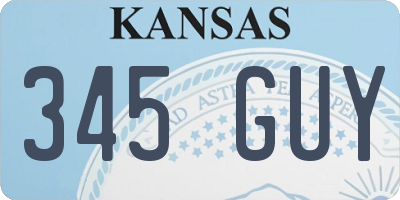 KS license plate 345GUY