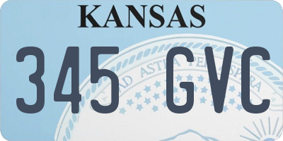 KS license plate 345GVC