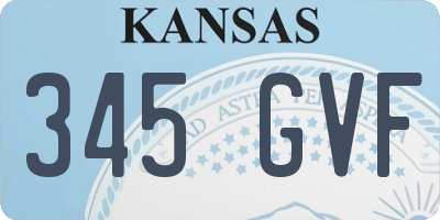 KS license plate 345GVF