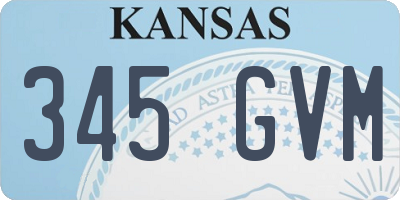 KS license plate 345GVM