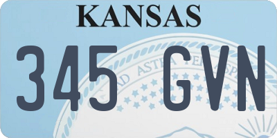 KS license plate 345GVN