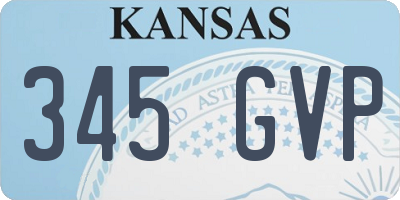 KS license plate 345GVP