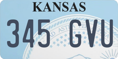 KS license plate 345GVU