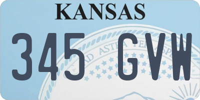 KS license plate 345GVW