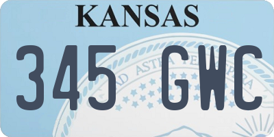 KS license plate 345GWC