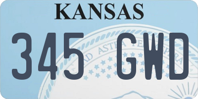 KS license plate 345GWD