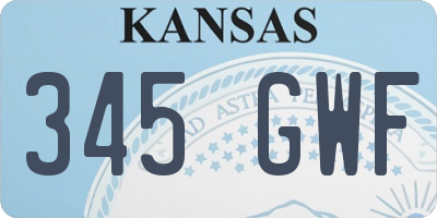KS license plate 345GWF