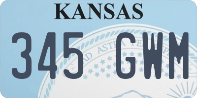 KS license plate 345GWM