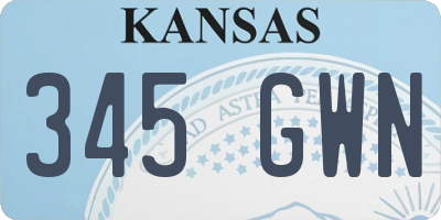 KS license plate 345GWN