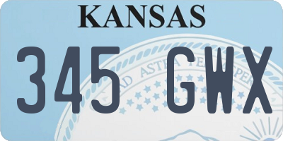 KS license plate 345GWX