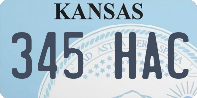 KS license plate 345HAC