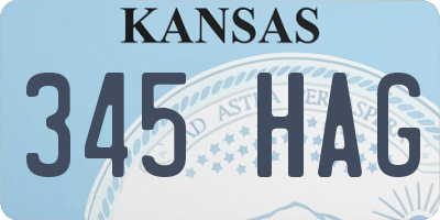 KS license plate 345HAG
