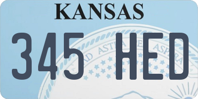 KS license plate 345HED