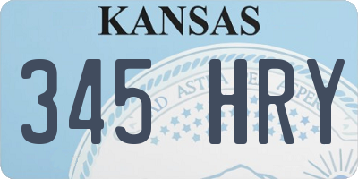 KS license plate 345HRY