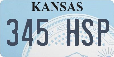 KS license plate 345HSP