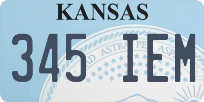KS license plate 345IEM