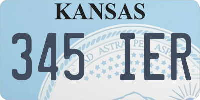 KS license plate 345IER