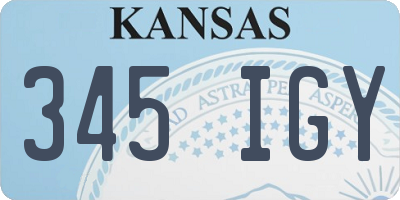 KS license plate 345IGY