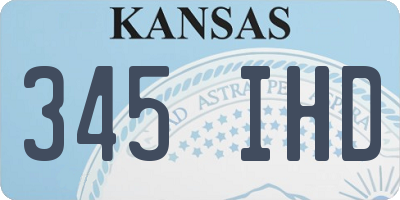 KS license plate 345IHD