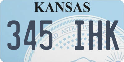 KS license plate 345IHK