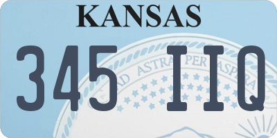 KS license plate 345IIQ