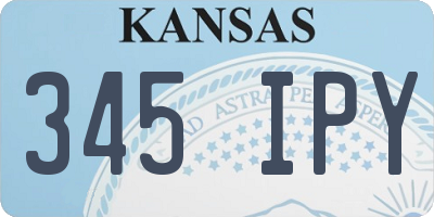 KS license plate 345IPY