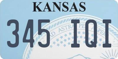 KS license plate 345IQI