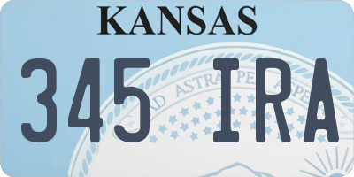 KS license plate 345IRA