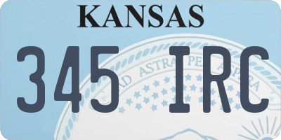 KS license plate 345IRC