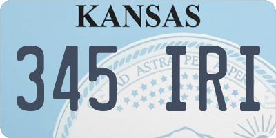 KS license plate 345IRI