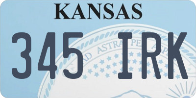 KS license plate 345IRK