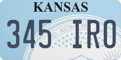 KS license plate 345IRO