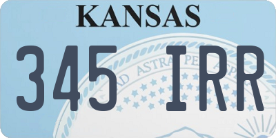 KS license plate 345IRR