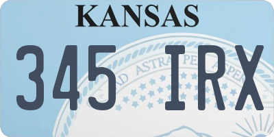 KS license plate 345IRX