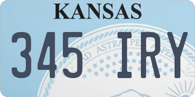 KS license plate 345IRY