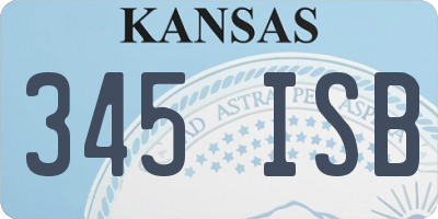 KS license plate 345ISB