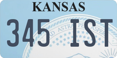 KS license plate 345IST