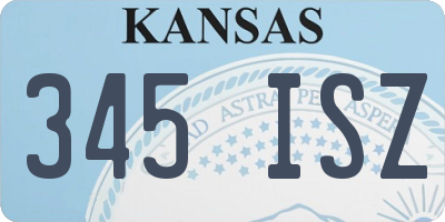KS license plate 345ISZ