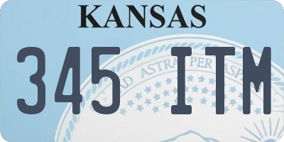 KS license plate 345ITM