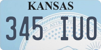 KS license plate 345IUO